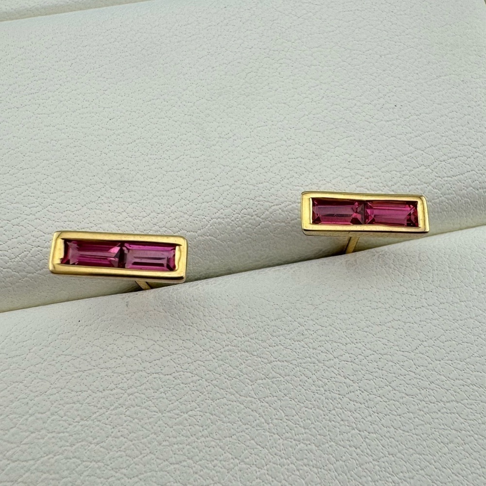 Tiffany & Co. Paloma's Studio Bar Earrings in 18k Gold with Baguette Rubellites